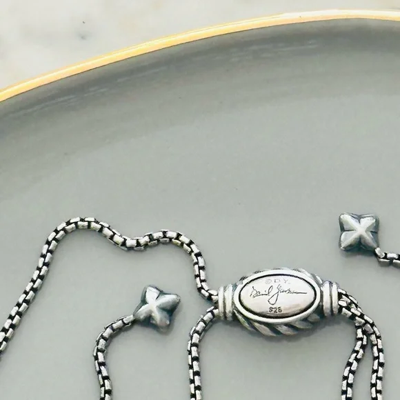 David Yurman Sterling Silver & 14k gold 37mm Crossover Pendant Necklace - Picture 4 of 4